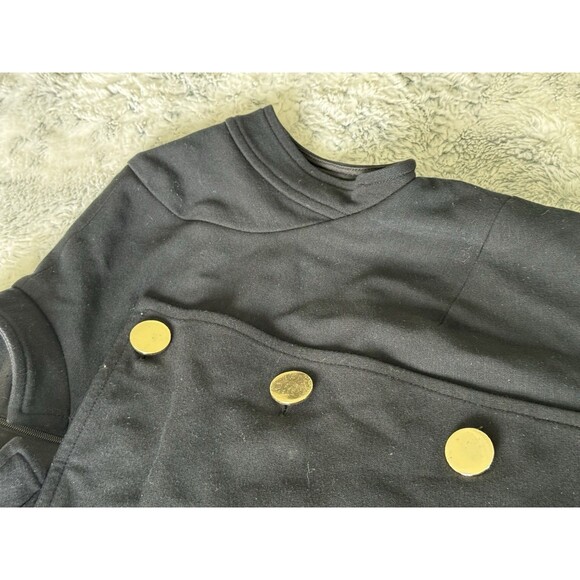 Cache Contour Collection Double Breast Brass Buttoned Stretch Black Dress Size 4 - Picture 5 of 6